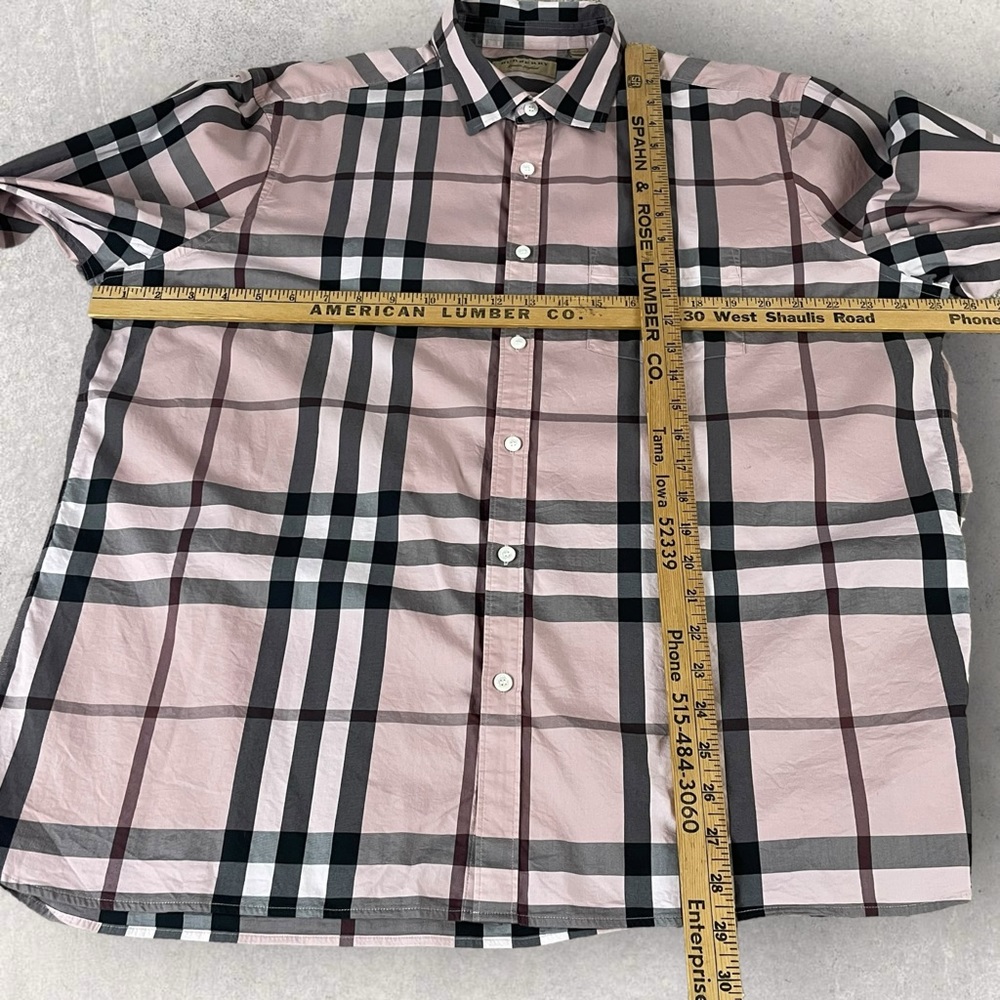 Burberry London Shirt Men’s 3XL Nova Check Pink Plaid Button Up Long Sleeve 1417 - Picture 6 of 12